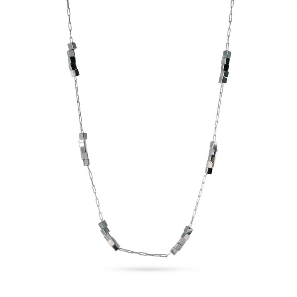 MODERN DICE WHITEGOLD NECKLACE
