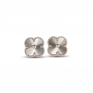 CLOVER WHITE GOLD STUD