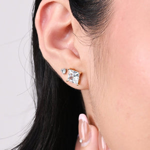BOX STONE STUD 14K
