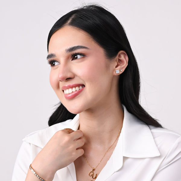 MEDIUM CIRCLE STUD ROSEGOLD